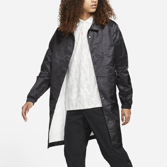 NWT Nike NSW Black Style Essentials Long Lightweight Coach Jacket S